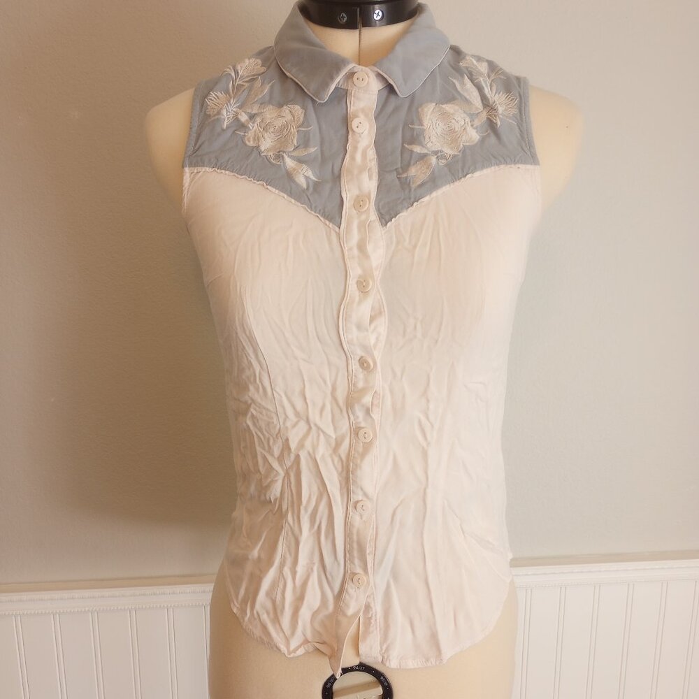 DIVIDED by H&M Western Shirt with Rose Embroidery